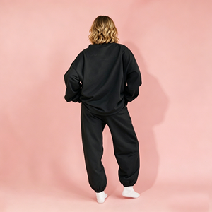 Ensemble sweat-shirt col montant et pantalon pour femme 2026 – Coupe oversize, court, pour adolescentes, ample, manches longues, hiver - Product Image 5