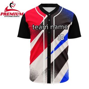 Maillots de baseball personnalisés pour hommes, vente en gros, chemises à manches courtes boutonnées, uniformes sportifs hip-hop, grandes tailles, respirants, anti-UV - Product Image 3