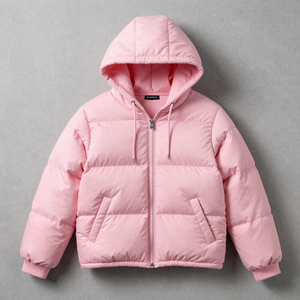 Sudadera con Capucha de Forro Polar de Poliéster/Nylon con Estampado de Hojas de Palma Rosas, Manga Larga, Bordada, para Invierno, Personalización OEM/ODM - Product Image 1