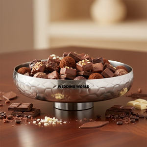 Bol à chocolat en métal de qualité supérieure, design traditionnel, bol à bonbons de luxe, forme ronde, bol à chocolat décoratif en métal - Product Image 5