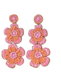 Pendientes de gota de flor bordados con cuentas hechos a mano, bonitos y elegantes, nuevo diseño, tachuelas de moda de lujo para niñas - Product Image 1