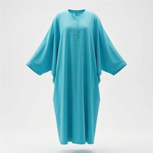 Abaya pour femmes musulmanes, grande taille, légère, respirante, en polyester, tenue modeste, longueur au sol, manches longues, haute qualité, fabrication d'usine - Product Image 1