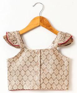 Conjunto de Ropa Étnica Tradicional para Niñas, Blusa Jacquard con Pantalones Dhoti, Atuendo Festivo para Fiestas, Diseño sin Mangas - Product Image 2