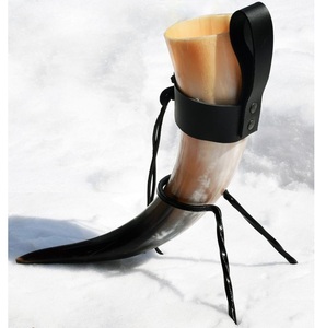 Medieval Viking Drinking Horn Natural Ox Horn Eco-Friendly Handmade Beer <b>Mug</b> for Norse Reenactment Tableware - Product Image 5