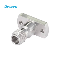 Conector PCB Vertical Hembra Sin Soldadura Gwave de 1.0 mm, Brida de 2 Orificios, DC a 110 GHz