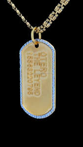 Collar de hombre chapado en oro de 10KT personalizado con colgante de Etiqueta de perro 2D 3D estilo hip-hop para fiestas y grabado - Product Image 5