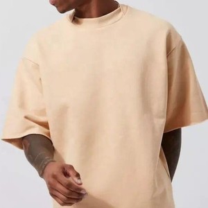 Camiseta casual de algodón de punto para hombre, cuello redondo, manga corta, color rojo liso, corte regular, talla grande - Product Image 6