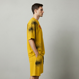 2026 New Arrived Summer Casual Wear Streetwear Custom DTF Printed logo 100% Cotton <b>Spray</b> Effect Hip Hop Men's Solid Breathable - Product Image 4