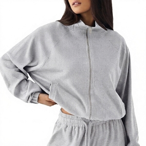 Heavyweight 400GSM Full Zip Up Women <b>Hoodie</b> 100 Percent Cotton Thick Winter Wear Plus Size Breathable Blank Hoodies - Product Image 2