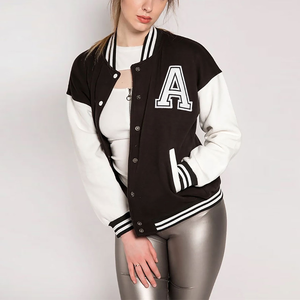 Chaqueta de Béisbol Corta de Primera Calidad para Mujer, Estilo Universitario, de Lona, con Mangas Largas, Logotipo, Estilo Urbano de Invierno, Precio Bajo - Product Image 6