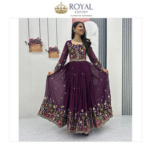 Professionnels dans la vente de la meilleure collection de vêtements indiens, magnifiques ensembles Anarkali en faux georgette avec broderies. - Product Image 4