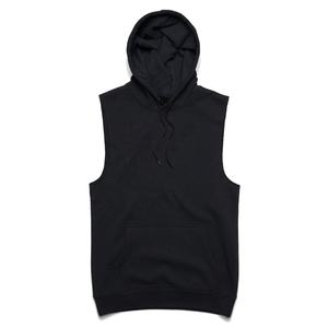 Wholesale Streetwear Casual Hip Hop Custom Gym Hoodie Sleeveless Pullover Fitness Workout Autumn Winter Unisex Men's Hoodies - Product Image 2