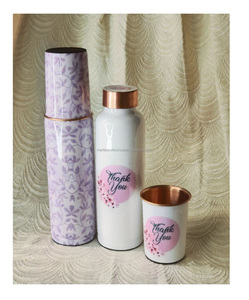 Handcrafted Copper <b>Water</b> <b>Bottle</b> for Detox Hydration and Wellness with Unique Eco Touch and Yoga Lifestyle Use - Product Image 6