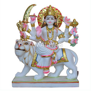 รูปปั้นพระดูรกายทำจากหินอ่อน |   รูปปั้นพระแม่ดูร์กาทำมือจากหินอ่อนสำหรับวัดและบ้าน – มาลียาส - Product Image 1