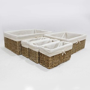 Seagrass Storage Basket Set with Liner Woven Organizer - Product Image 1