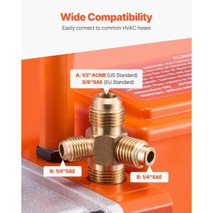 Pompa per vuoto rotativa a palette a 2 stadi ad alte prestazioni per HVAC, 9 CFM, per sistemi R134a R22 R410a, kit pompa per vuoto AC auto con bottiglia dell'olio - Product Image 4