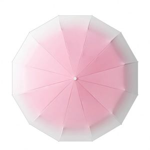 Parapluie de voyage de luxe de haute qualité, pliable, 23 pouces, imprimable, dégradé, ouverture entièrement automatique, en pongé, pour la protection contre la pluie et le soleil - Product Image 2