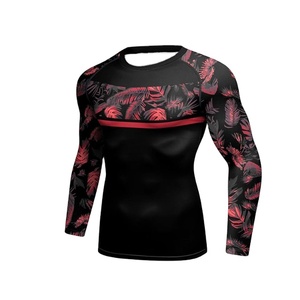 Men Rash Guard Compression Shirt OEM ODM Custom Manufacturer UV Protection Swim <b>Surf</b> Wear - Product Image 3