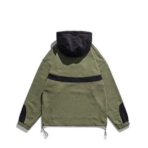 Jersey de retales personalizado para hombre y mujer, jersey de manga larga con bolsillo tipo canguro, de forro polar de poliéster, con capucha informal, venta al por mayor - Product Image 3