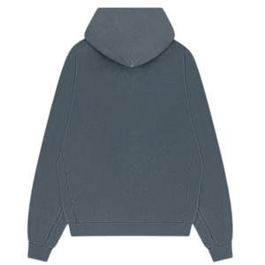 Sudadera con capucha de algodón suave de punto, estilo casual, para hombre, de corte cómodo, prémium, gris, de manga larga, con textura acanalada y efecto lavado. - Product Image 2