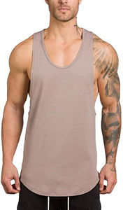 Winteruality <b>Oversize</b> Casual 100% Polyester V-neck Stringer Breathable Knitted Quick Dry Fitness Bodybuilding Tank <b>Top</b> Men's - Product Image 3