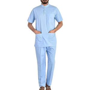 High Quality Men Medical Scrub <b>Set</b> Hospital Nursing Uniform Dental Clinic <b>Doctor</b> Workwear Breathable Stretch Surgical Scrubs - Product Image 1