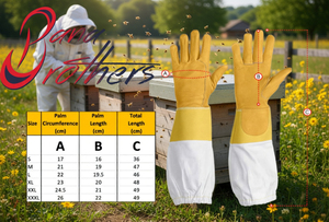 Guantes de Piel de Cabra Amarillos para Apicultura, de Manga Larga, con Protección de Lona - Product Image 6
