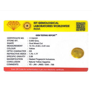 3.2 Carat Oval Cut Yellow Sapphire Loose Gemstone for Fine Jewelry - Product Image 4