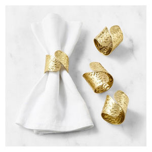 Juego de Servilleteros Metálicos de Inspiración Antigua con Diseño en Relieve Detallado, Disponible para Fiestas y Bodas - Product Image 2