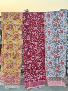 Hand Block Printed Cotton <b>Sarong</b> Lightweight Beach <b>Wrap</b> Lightweight Hand Block Printed Beach Cover Up Boho Resort Wear Outfit - Product Image 5