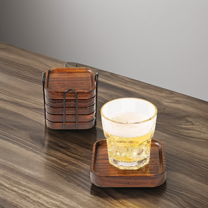 Natural Acacia Wood <b>Drink</b> <b>Coaster</b> Set Square Wooden <b>Coasters</b> for <b>Drinks</b> Kitchen Tabletop Protection for Dining Occasions - Product Image 5