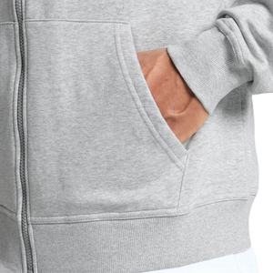 Sweat-shirt à capuche zippé gris clair surdimensionné pour homme, en molleton épais, coupe décontractée, style streetwear - Product Image 5