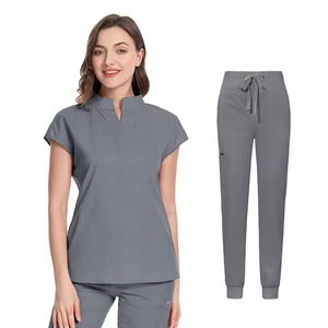 Conjunto de Uniforme Médico Unisex Azul Marino, Tela Twill de Spandex/Poliéster, Pantalones Tipo Jogger con Función de Detección de Agujas FONILBEST - Product Image 3