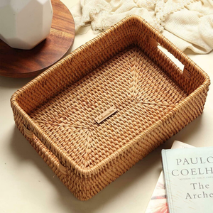 Solid Handmade Flexible Rattan <b>Baskets</b> For <b>Bathrooms</b> Towels And Laundry <b>Storage</b> Durable Natural Rattan <b>Baskets</b> Modern Home Decor - Product Image 1