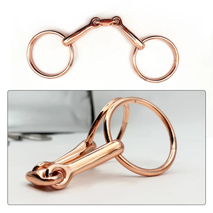 Bocado de Brida de 3 Articulaciones con Anillo Suelto, Bicolor Acero Inoxidable y Oro Rosa, Bocado de Entrenamiento para Caballos de Estilo Inglés, Suave para la Boca, Equipo de Equitación Diaria - Product Image 5
