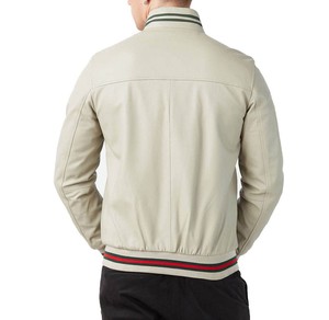 2025 Design à la mode hommes mode col montant veste en cuir meilleure vente matériel de toile personnalisée avec Logo avant - Product Image 4