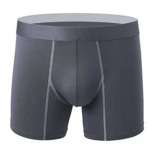 Boxers pour hommes, couleur unie, taille mi-haute, respirants, en coton tricoté, lot de 6 sous-vêtements - Product Image 4
