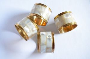 Famous Article Design Brass MOP Napkin Ring Metal Napkin Ring With MOP Inlay Stainless steel Napkin Ring At very low Price - Product Image 3