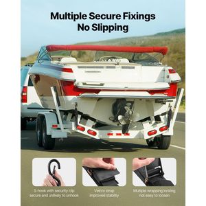 Set di 2 Cinghie di Fissaggio a Cricchetto Retrattili Resistenti 60x60 cm con Ganci a S con Blocco di Sicurezza per Fissaggio Sicuro - Prodotto di Qualità Premium - Product Image 2