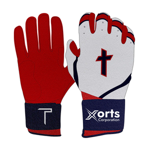 Professional Premium Quality Soft Comfortable Breathable Anti-Slip Goatskin Leather Baseball Batting Gloves Long Cuff Design - Product Image 3