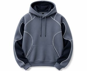 Sudadera con Capucha para Hombre, Color Sólido, con Bolsillo, Informal, Otoñal, de Felpa, Corte Regular, 100% Algodón, Transpirable - Product Image 3