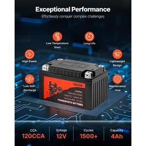 Batterie de moto YTX12-BS haute performance 12V 4Ah pour les sports motorisés - Product Image 3