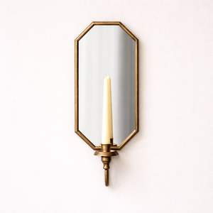 Ensemble de appliques murales minimalistes en laiton, cadre métallique moderne, support à bougies et à fleurs double usage, élégant accent décoratif pour la maison - Product Image 4