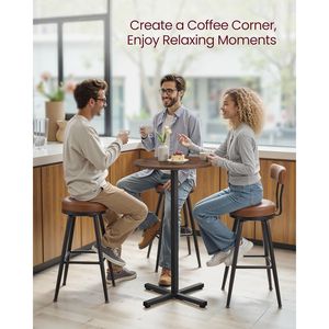 Mesa de Bar Moderna de Estilo Industrial para 2-3 Personas, Fácil de Montar, 23.6 x 4, Base Cruzada de Metal, Mesa de Cóctel - Product Image 5