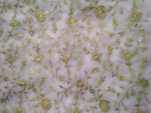 Soft Sheer <b>Polyester</b> Net Embroidery <b>Fabric</b> for Designer Bridal Dresses Couture Wear Bags Home Decor and Fashion Accessories - Product Image 1