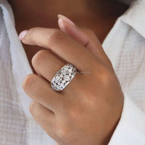 IGI Lab Grown Brilliant Cut Diamond Vintage 14K Amarillo Hecho a mano Boda/Compromiso Unisex Fino Oro blanco Aniversario Fiesta Anillo - Product Image 1