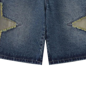 Shorts de mezclilla rectos casuales de verano para mujer, talla grande, personalizados, sexys, de cintura alta, con dobladillo deshilachado y aberturas, lavado claro, estilo streetwear - Product Image 6
