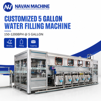 Unité automatique de rinçage, remplissage et bouchage d'eau pure de 5 gallons pour machine d'embouteillage de grandes bouteilles