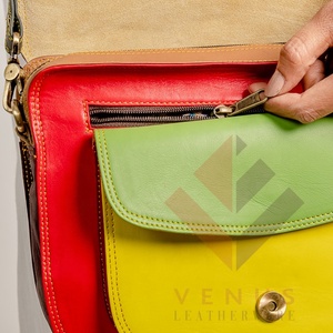 Recycled <b>Leather</b> Handbag With Animal Print Colorful <b>Leather</b> Shoulder Bag <b>Leather</b> Women's Purse Bulk Product - Product Image 6