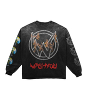 Sweat-shirt à manches longues coupe ample en coton 100% avec logos personnalisés imprimés numériquement/sérigraphiés, style streetwear américain, effet délavé, collection automne, ODM